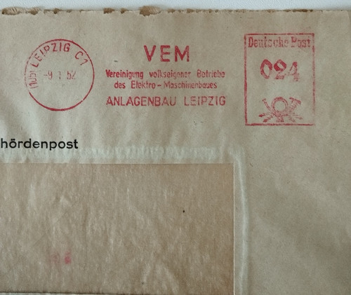 Lipsia 1952 posta delle - lipsia,