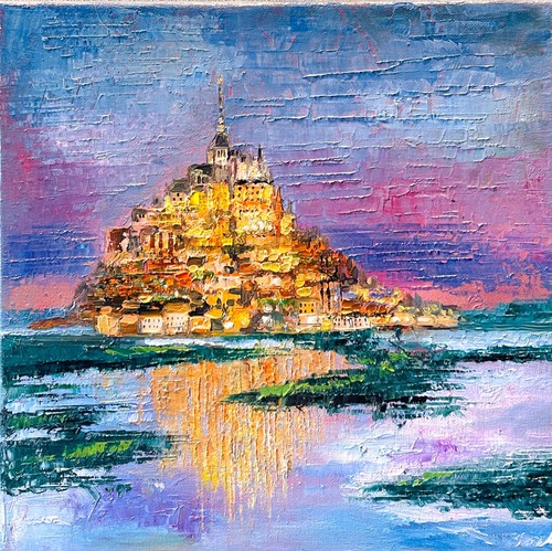 Dipinto olio mont saint michel - dipinto, saint-michel