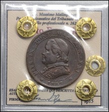 Stato Pontificio Pio IX 1 Soldo 1867 Antiche monete d'argento preunitari Papa