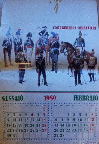 1989 calendario carabinieri - calendario, e