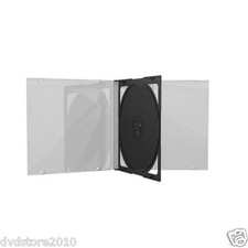 50 CUSTODIE DOPPIE JEWEL CASE 2 POSTI Box Black Tray Per CD DVD DISCO BOX23