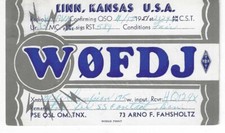 Scheda radio QSL 1951 Linn