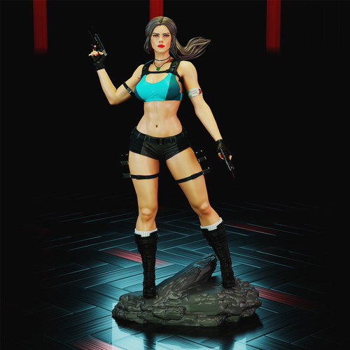 Lara croft statuina in - croft,