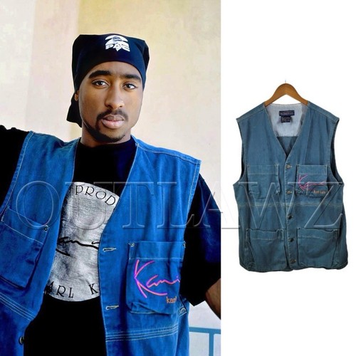 Gilet denim karl kani - gilet, **stile