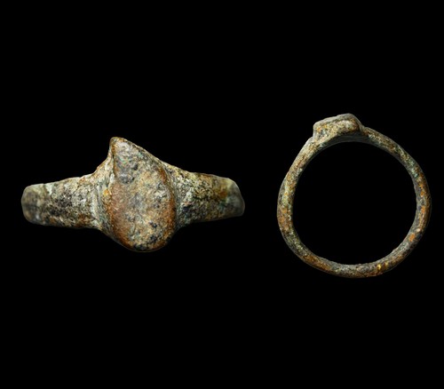 Anello sigillo bronzo crociato - sigillo,