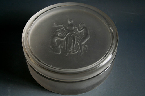 Scatola vetro rene - vetro, lalique