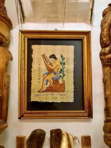 Quadro con papiro - e, attestato
