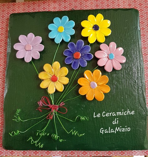 Quadretto legno con fiori - quadretto,