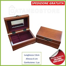 BAULETTO SCATOLA COFANETTO PORTA GIOIE GIOIELLI MARRONE IN LEGNO 1 pz