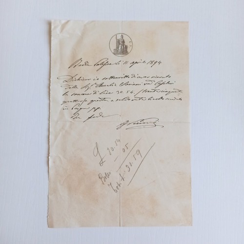 1874 atto scrittura - 1874, carta