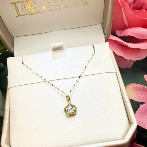 Collana con fiore - , in