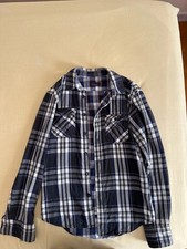 CAMICIA A QUADRETTI MANICA LUNGA ZARA TG S UOMO CASUAL QUADRI BLU NERA BIANCA