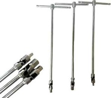 CHIAVI A T SNODATA SNODO ATTACCO A BUSSOLA 1/2 e 1/4 e 3/8 PROFESSIONALI 3 PEZZI