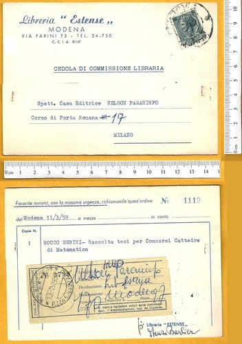 Cedola commissione libraria - cedola, di