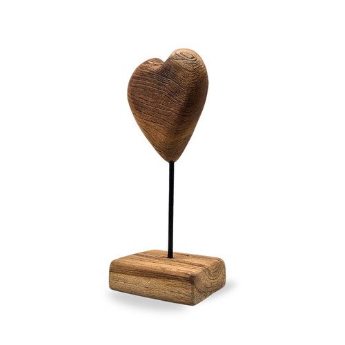 Scultura teak heartbeat - teak, "heartbeat"