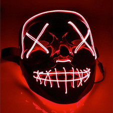 Maschera Horror a LED  Incl. 3 Effetti Di Luce, Controllabili, per Halloween