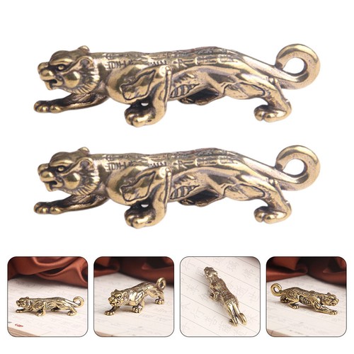 2pz sculture tigre ottone - 2pz,