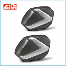 GIVI V37NT TECH COPPIA DI VALIGIE LATERALI NERE CON COVER  ARGENTO 37 LT