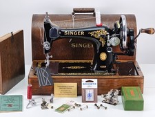 Rare 1957 Singer 128K HandCrank Sewing Machine, Serviced, For Leather, Fabric