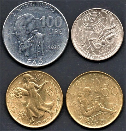 Monete italiane lire - italiane, fao
