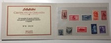 Folder Regno Selezione di 10 Francobolli Commemorativi Certificato Bolaffi - COA