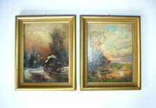 Due Paesaggi Dipinti A Olio