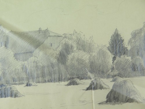 Disegno antico paesaggio - disegno,