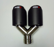 Terminale scarico marmitta Akrapovic finale doppio a Y carbonio Abarth Audi Bmw
