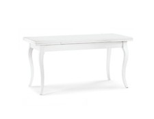 TAVOLO RETTANGOLARE ALLUNGABILE BIANCO OPACO 2 ALLUNGHE ARTE POVERA CLASSICO