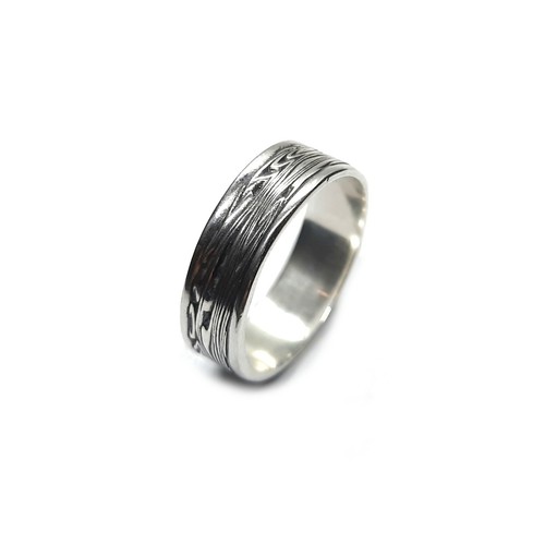 Anello fascia argento - in,