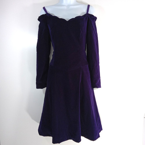 Abito vintage viola velluto