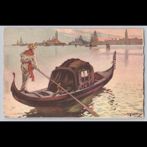 Cartolina venezia scena - venezia,