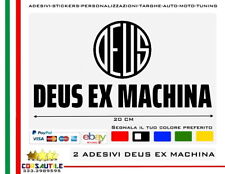 2X ADESIVO DEUS EX MACHINA LOGO + SCRITTA L. 20CM VINILE STICKERS PVC SPAZIATO