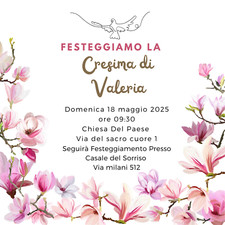 Invito Digitale Cresima  Fiori Personalizzabile/File digitale WhatsApp