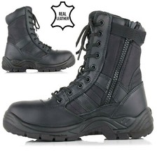 STIVALI SCARPE DA COMBATTIMENTO MILITARI DA UOMO DI SICUREZZA TATTICA IN ACCIAIO PUNTA DA LAVORO SICUREZZA MISURA