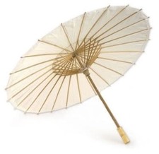 x Ombrello Di Carta Legno Bianco Sposa Matrimonio Wedding Diametro 40cm dfh