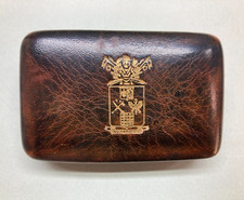 SCATOLA IN PELLE STEMMA ACCADEMIA MILITARE MODENA UNA ACIES ANNI 50-60