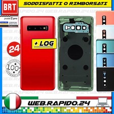 BACK COVER SCOCCA VETRO POSTERIORE+LENTE PER SAMSUNG GALAXY S10 G973F+BIADESIVO!