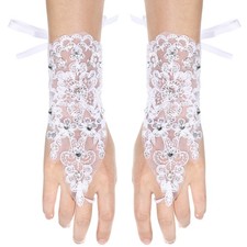  Guanti Bambina Senza Dita Della Ragazza Dei Fiori Da Sposa Pizzo