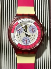 Orologio SWATCH Chrono NAVY BERRY (SCR100)-compl.funz! rosso/bianco! TOP-Condiz!