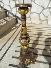 Porta candela primi 800 in legno massello e foglia oro   