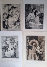 Lotto di 8 acqueforti