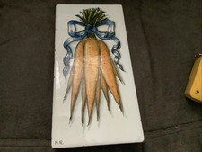 MENSAQUE RODRIGUEZ Y CIA SA SEVILLA Terracotta Art Tile  Signed Carrots