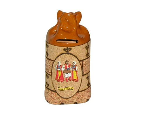 Salvadanaio terracotta sughero - salvadanaio,