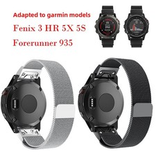 Adatto per Garmin Fenix 3/5/HR3/5X Cinturino Orologio Milanese Sgancio Rapido 20mm 22mm 26mm