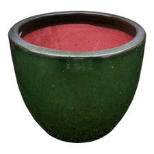 Vaso rotondo verde ceramica - vaso,