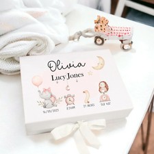 Box neonato personalizzato bimba animali