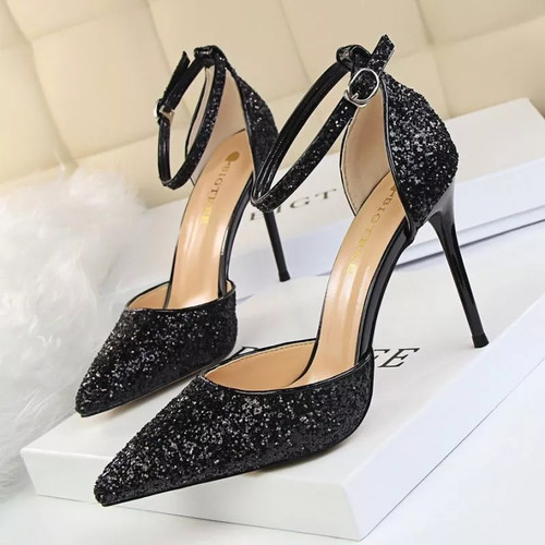Decolte glitter nero con - glitter,