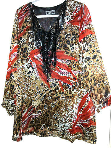 Top tunica zashi marrone - zashi, l