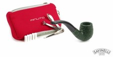 Pipa Savinelli Minuto 609 Curva Rusticata Verde Nuova con Kit Prima Pipa 